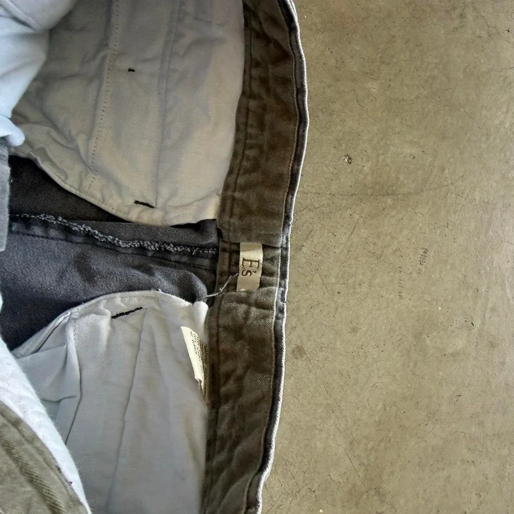 30x28 Grey Chino Style Wide Leg Pleated Pants Y2K Grunge 2000s Vintage